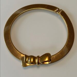Gold Bow Choker Necklace